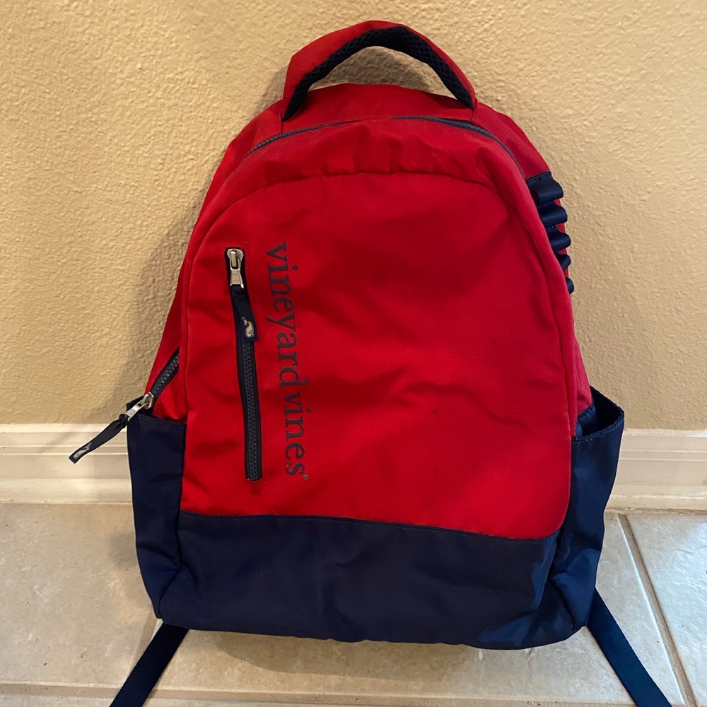 Vineyard Vines Bold Red and Navy Backpack